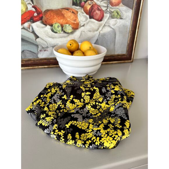 H&M Layered Tulip Skirt Yellow Black Spring Summer Fall Career Modern Casual - Picture 2 of 13